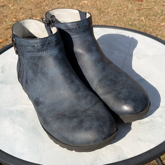 JSport/Jambu Jenna Women's Size 8 Ankle Boots Navy Blue Zip Up Booties Casual - Picture 10 of 11